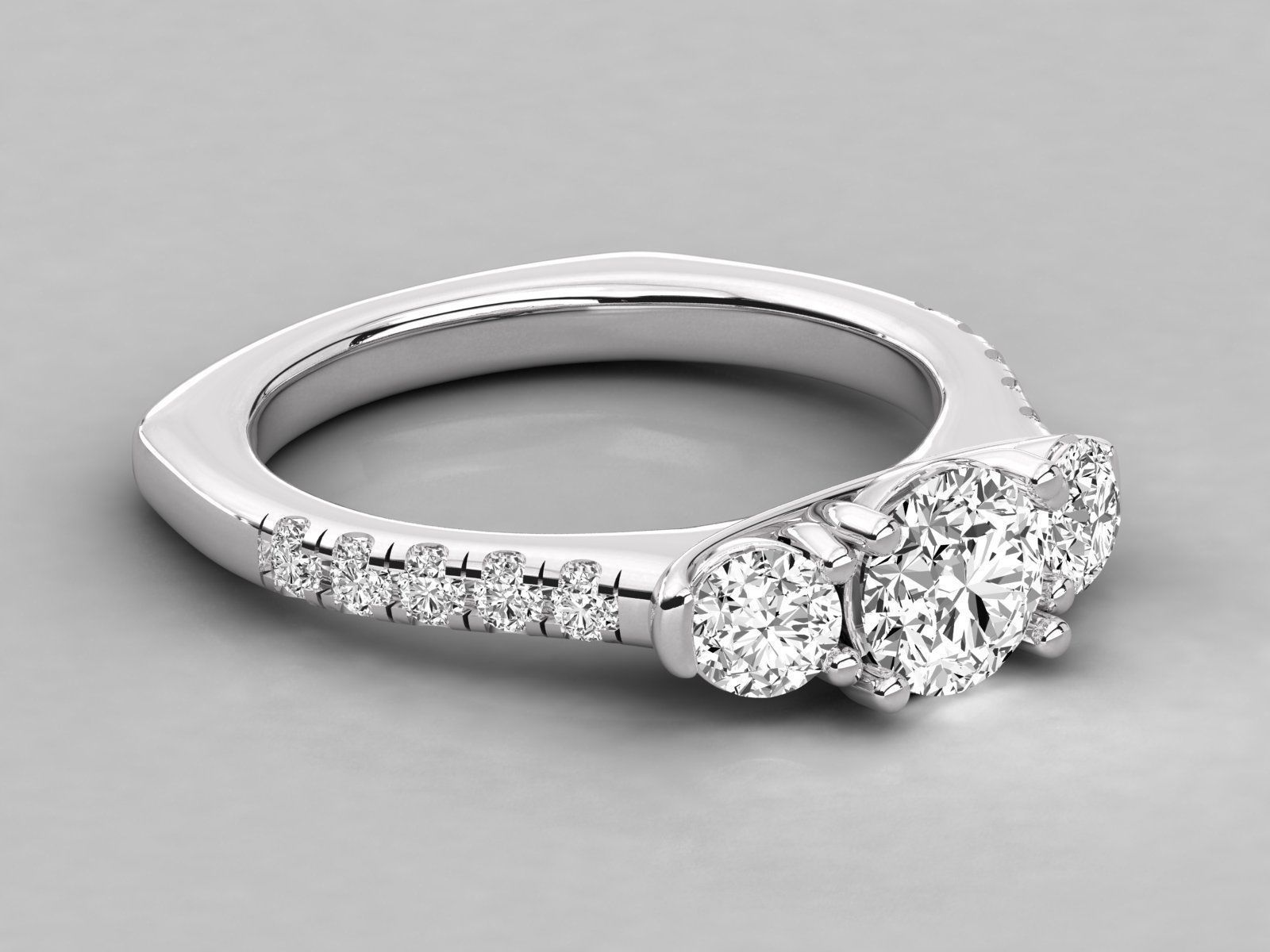 Women solitaire ring 3dm stl render detail  3D print model_4