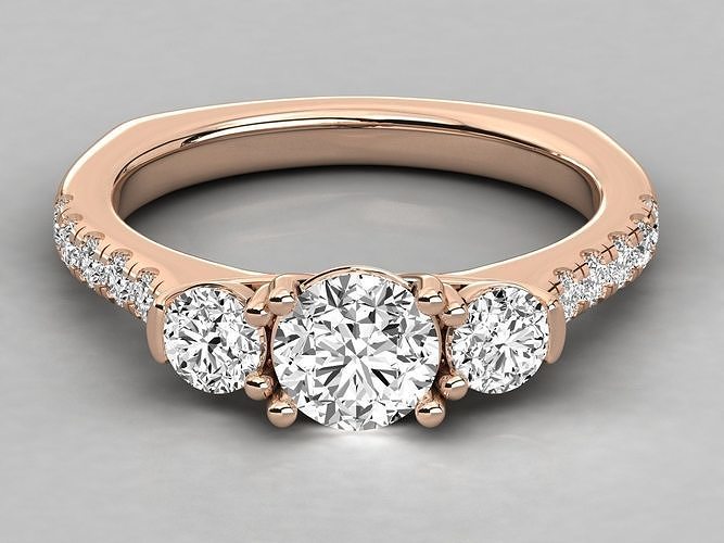 Women solitaire ring 3dm stl render detail  3D print model