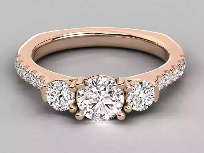 Women solitaire ring 3dm stl render detail  3D print model
