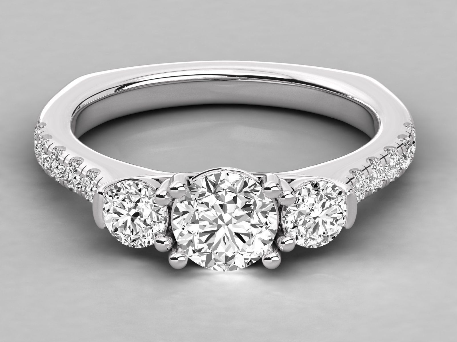 Women solitaire ring 3dm stl render detail  3D print model_7