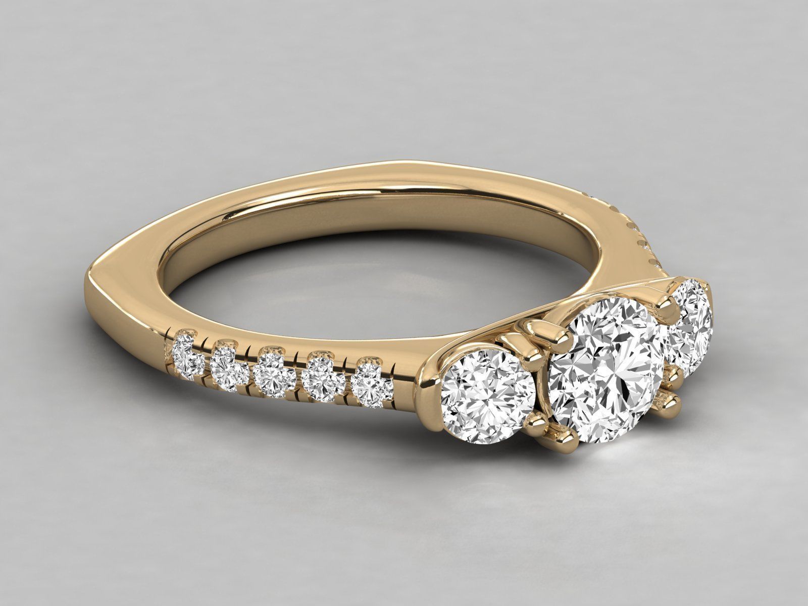 Women solitaire ring 3dm stl render detail  3D print model_8