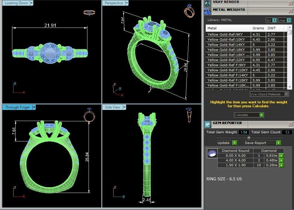 Women solitaire ring 3dm stl render detail  3D print model_2