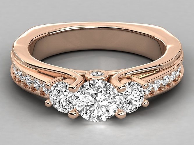 Women solitaire ring 3dm stl render detail  3D print model