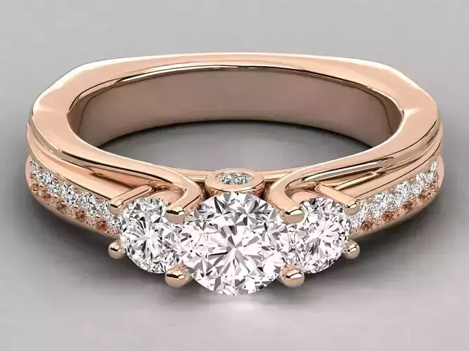 Women solitaire ring 3dm stl render detail  3D print model