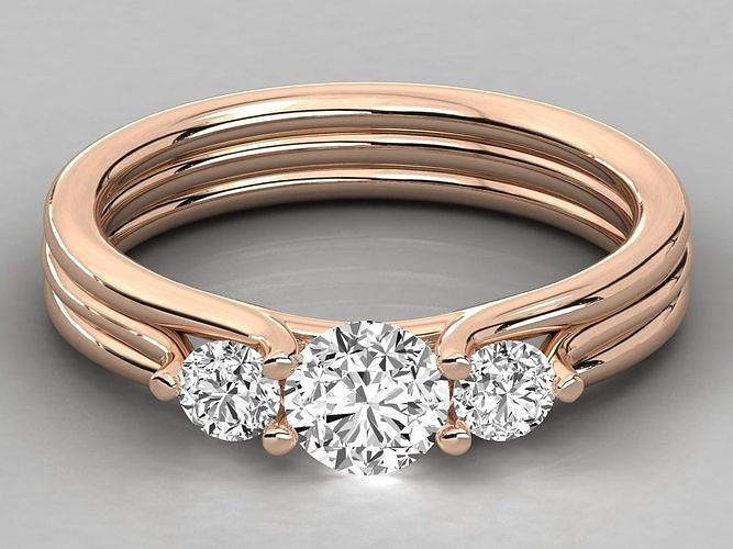 Women solitaire ring 3dm stl render detail  3D print model