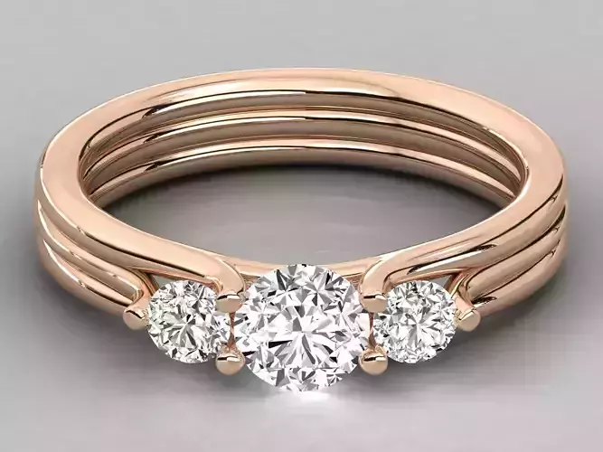 Women solitaire ring 3dm stl render detail  3D print model