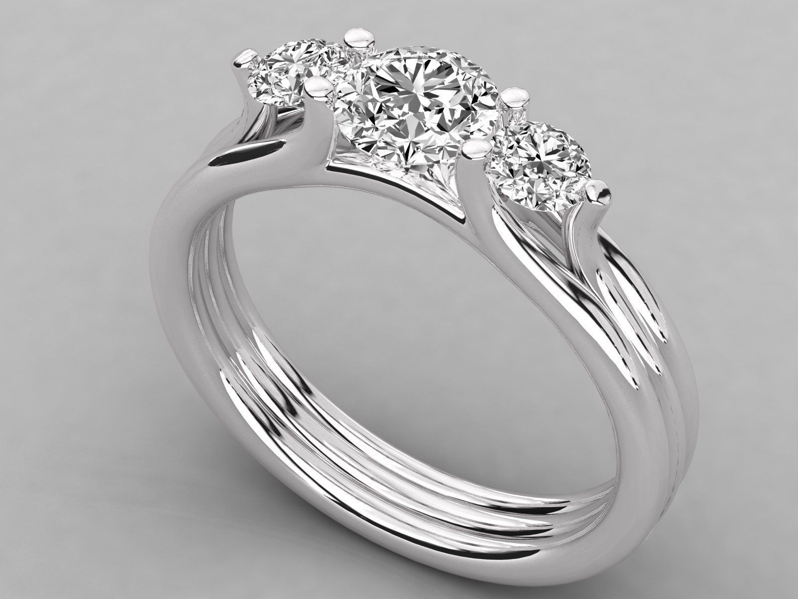 Women solitaire ring 3dm stl render detail  3D print model_5