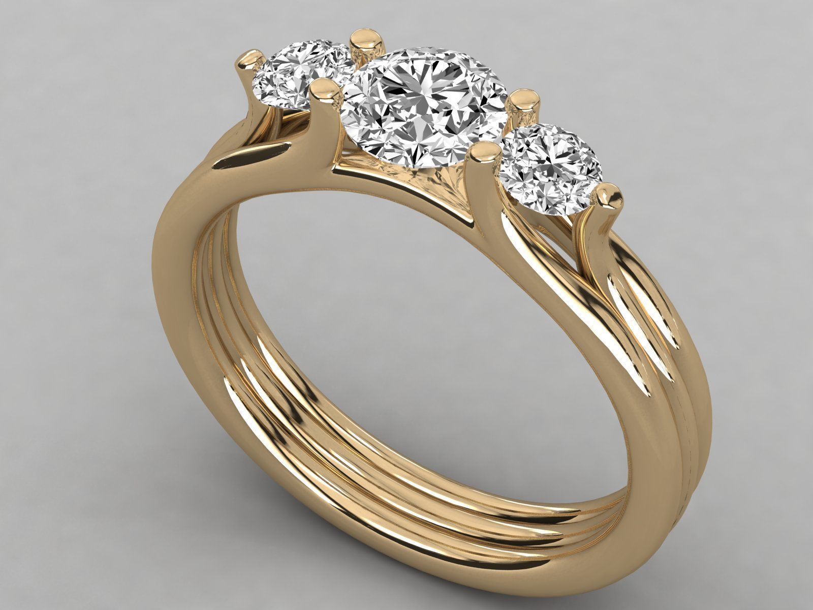 Women solitaire ring 3dm stl render detail  3D print model_8