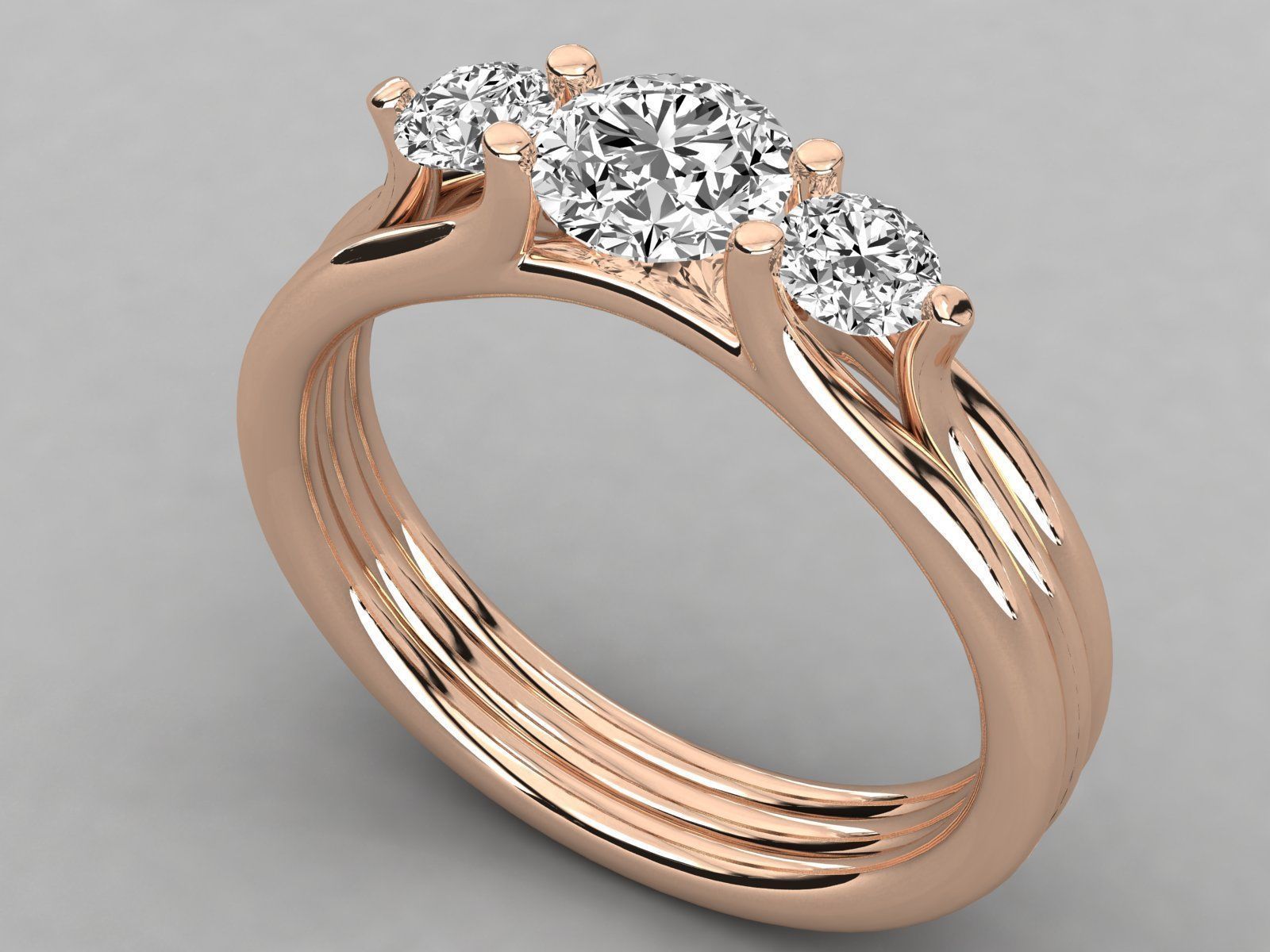 Women solitaire ring 3dm stl render detail  3D print model_2