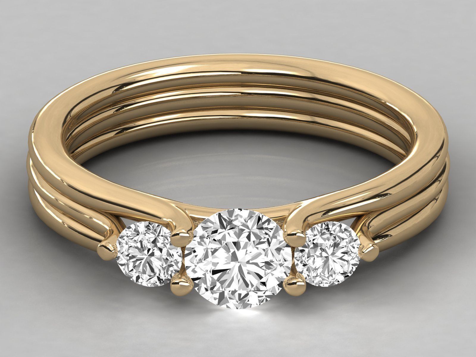 Women solitaire ring 3dm stl render detail  3D print model_9