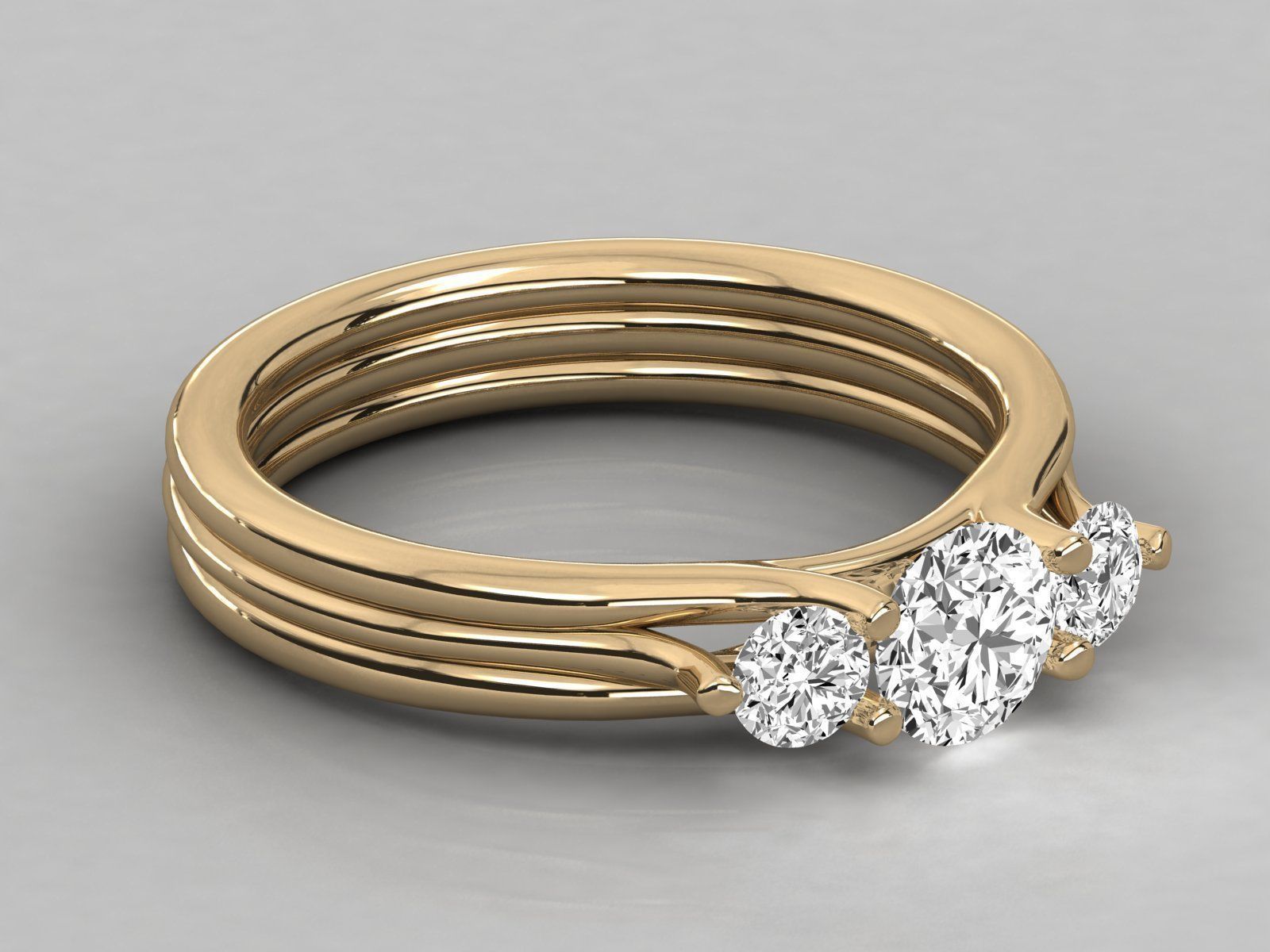Women solitaire ring 3dm stl render detail  3D print model_7
