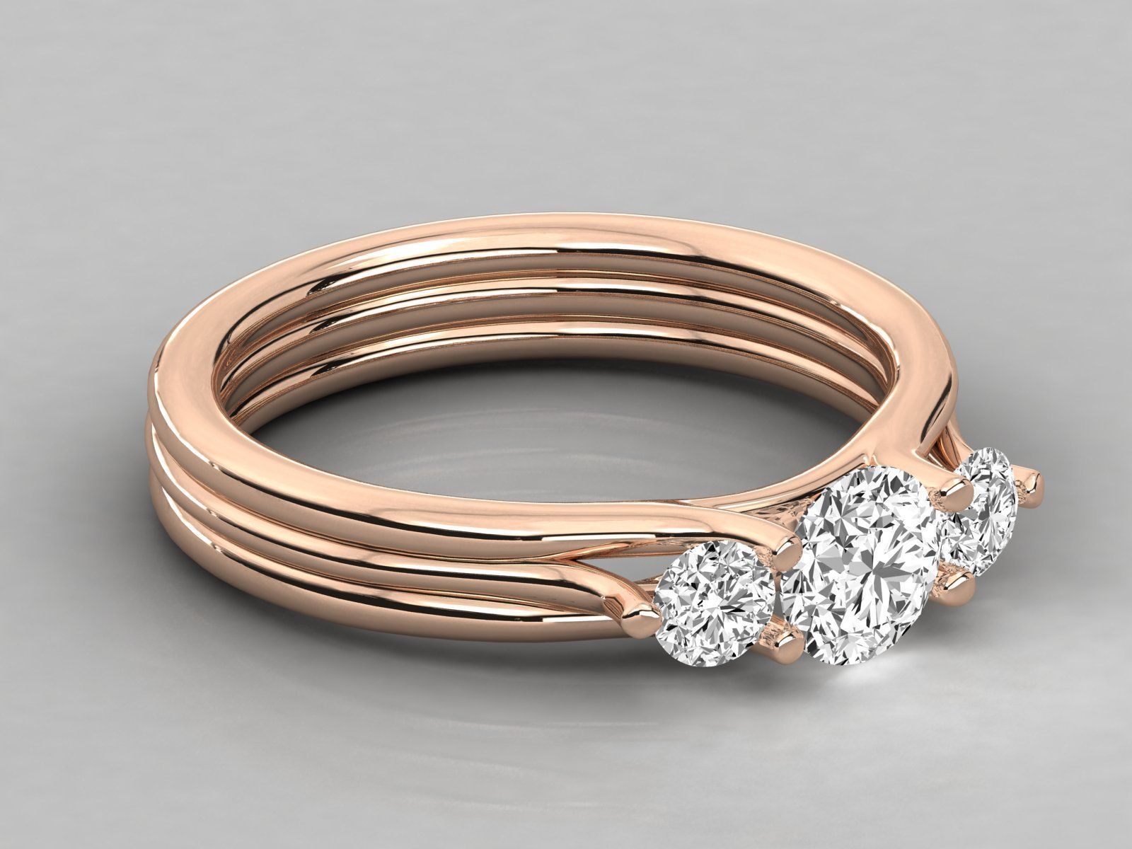 Women solitaire ring 3dm stl render detail  3D print model_1