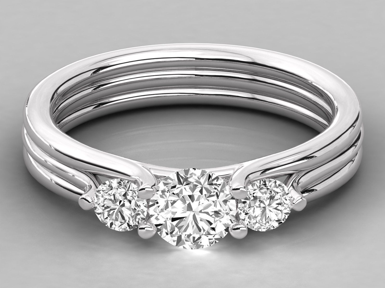 Women solitaire ring 3dm stl render detail  3D print model_6