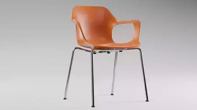 Vitra HAL Stackable Chair Low-poly 3D model
