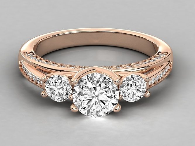 Women solitaire ring 3dm stl render detail  3D print model