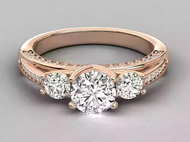 Women solitaire ring 3dm stl render detail  3D print model