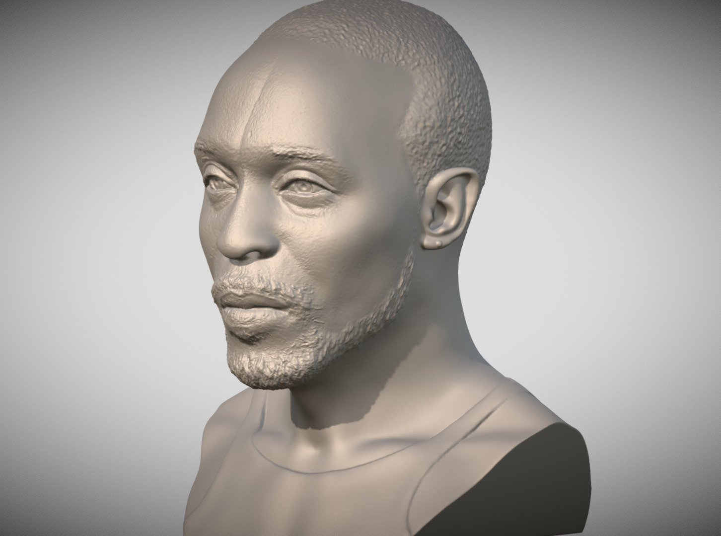Omar Little from The Wire bust 3D printing ready stl obj formats 3D print model_4