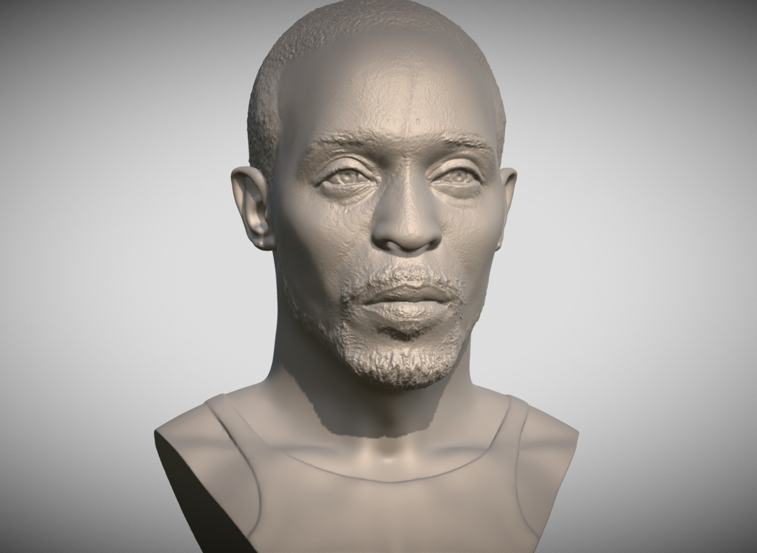 Omar Little from The Wire bust 3D printing ready stl obj formats 3D print model_3