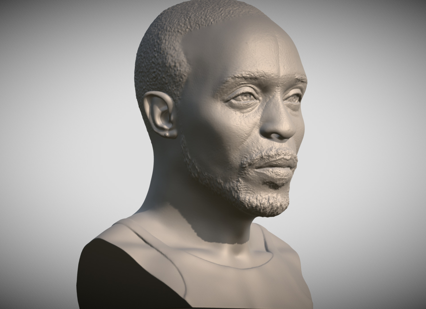 Omar Little from The Wire bust 3D printing ready stl obj formats 3D print model_2