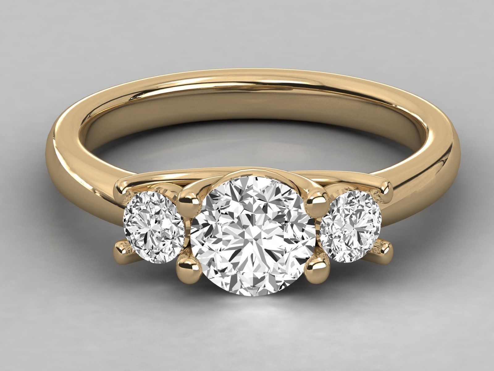 Women solitaire ring 3dm stl render detail  3D print model_9