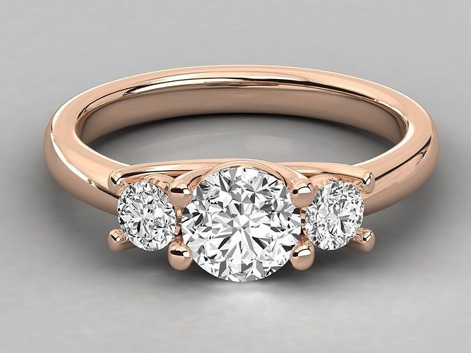 Women solitaire ring 3dm stl render detail  3D print model