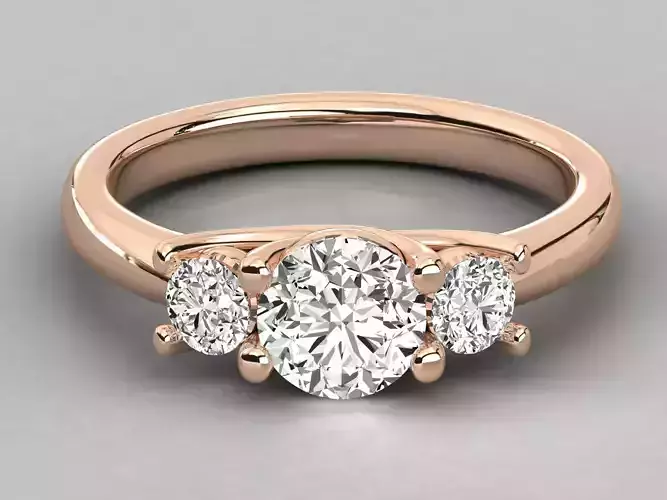 Women solitaire ring 3dm stl render detail  3D print model