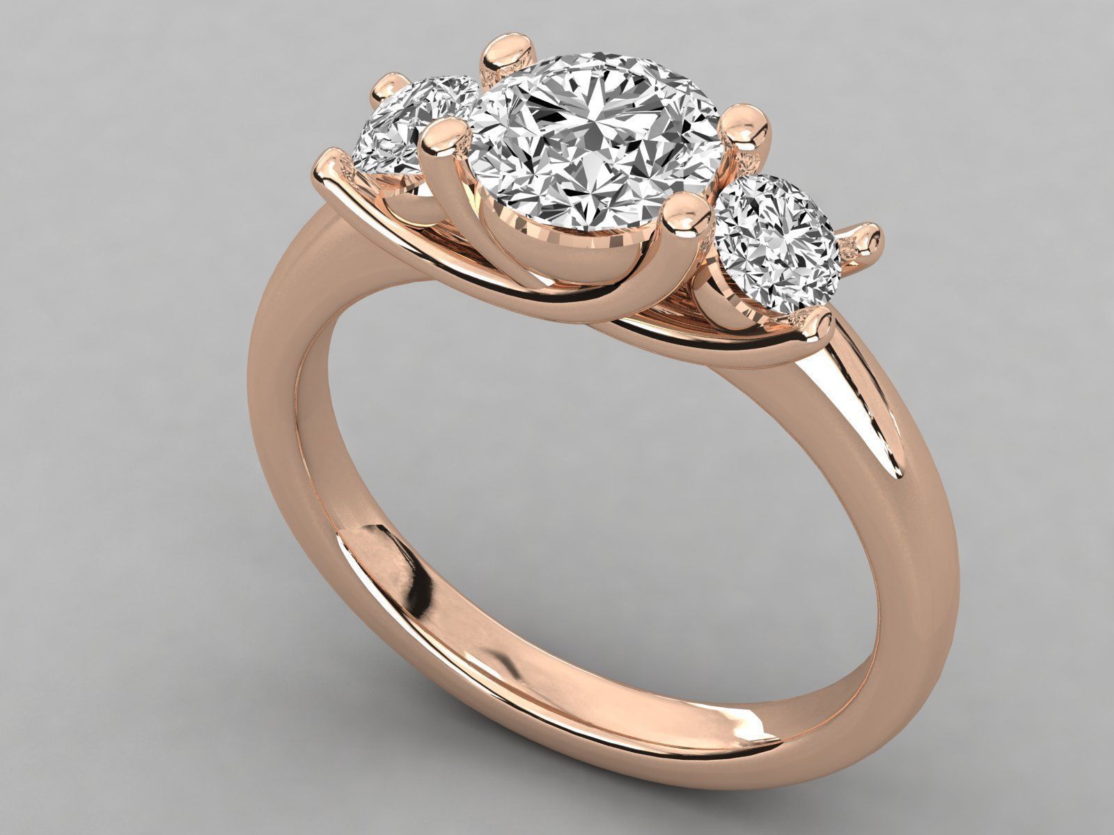 Women solitaire ring 3dm stl render detail  3D print model_2