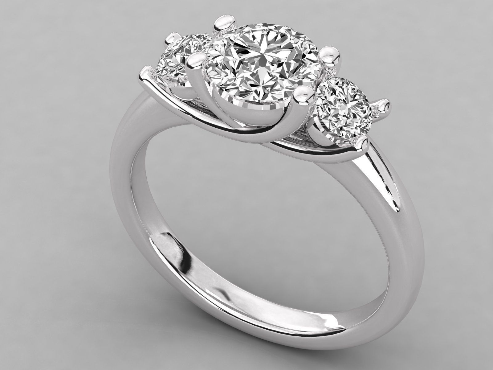 Women solitaire ring 3dm stl render detail  3D print model_5