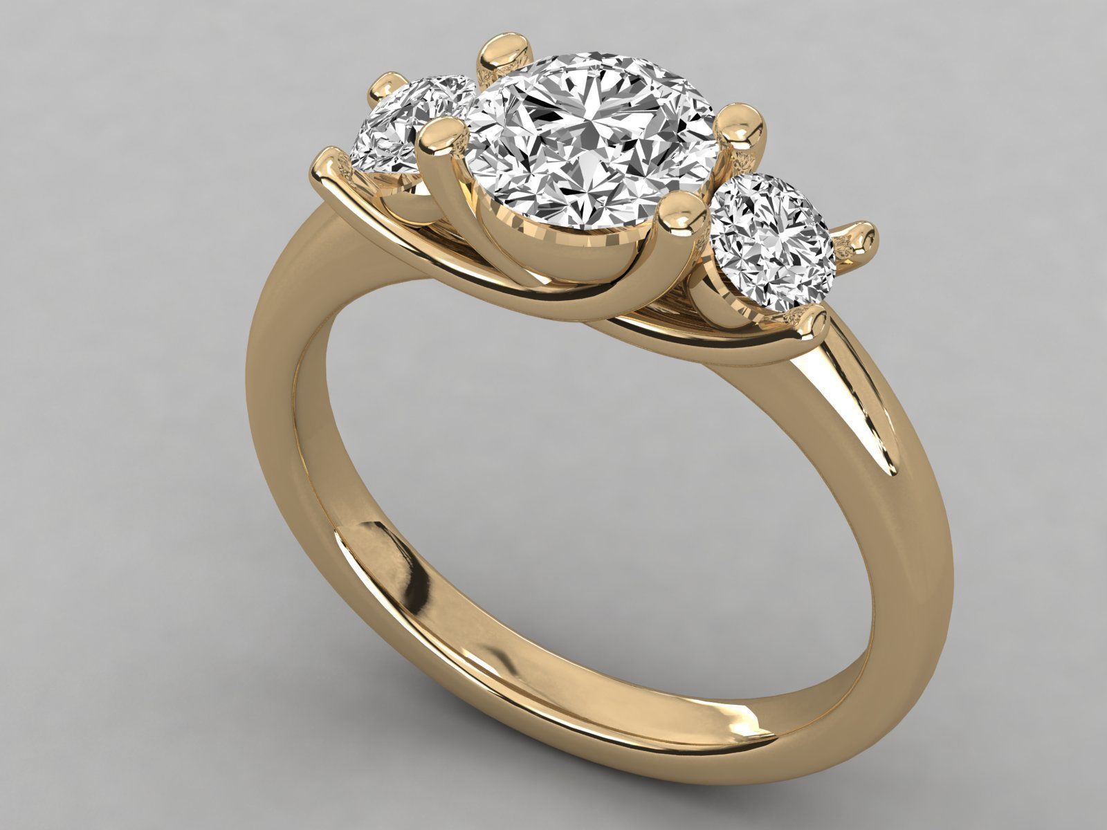 Women solitaire ring 3dm stl render detail  3D print model_8