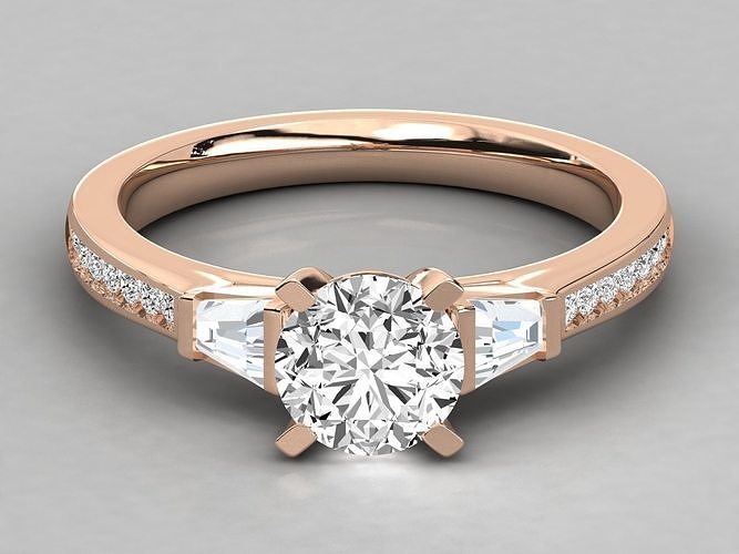 Women solitaire ring 3dm stl render detail  3D print model