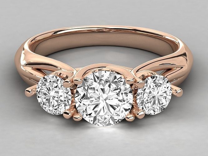 Women solitaire ring 3dm stl render detail  3D print model