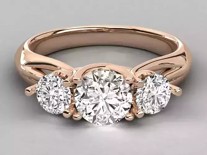 Women solitaire ring 3dm stl render detail  3D print model