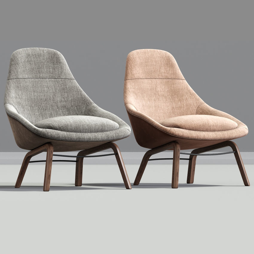 Field Modern Lounge Chair And Armchair 3D model_4