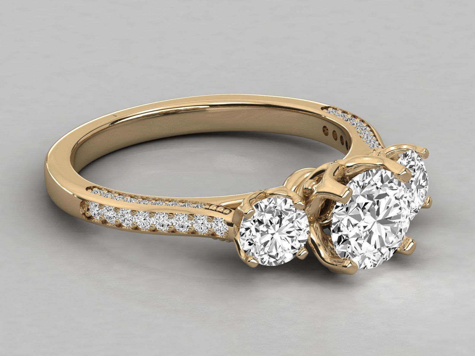 Women solitaire ring 3dm stl render detail  3D print model_8