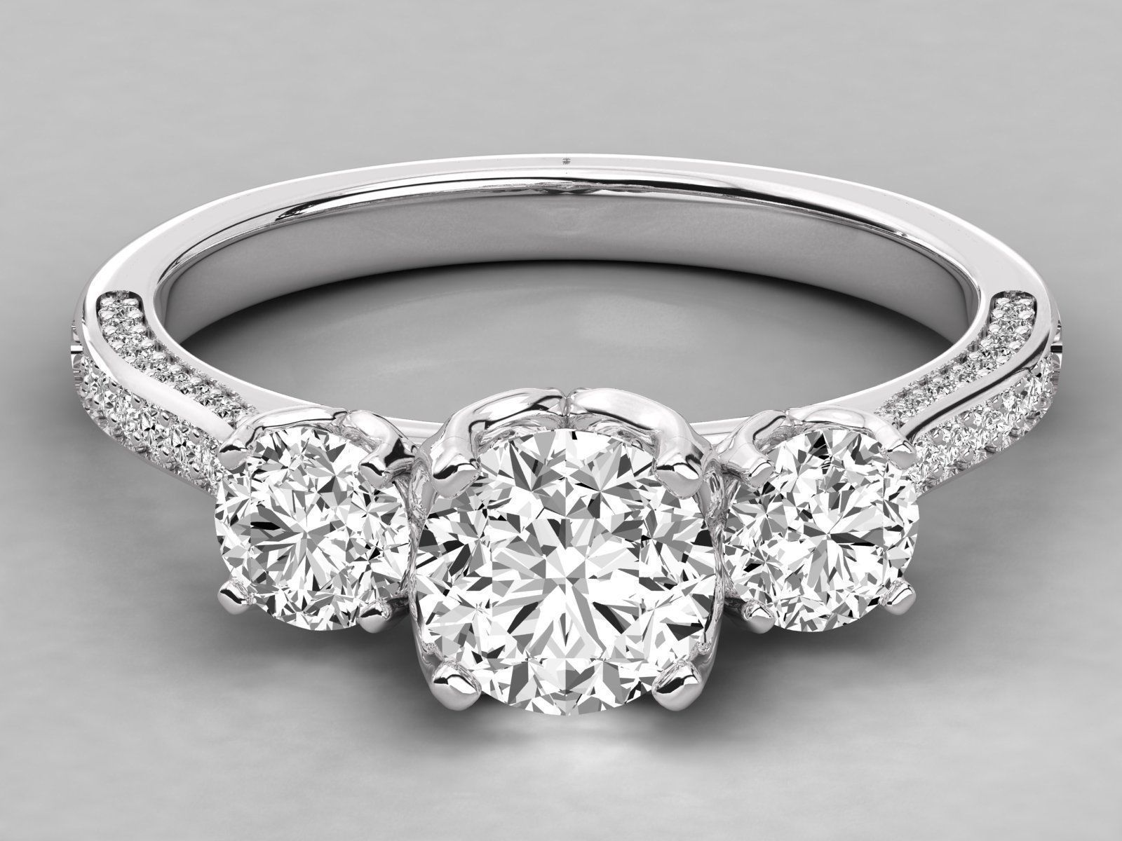 Women solitaire ring 3dm stl render detail  3D print model_7