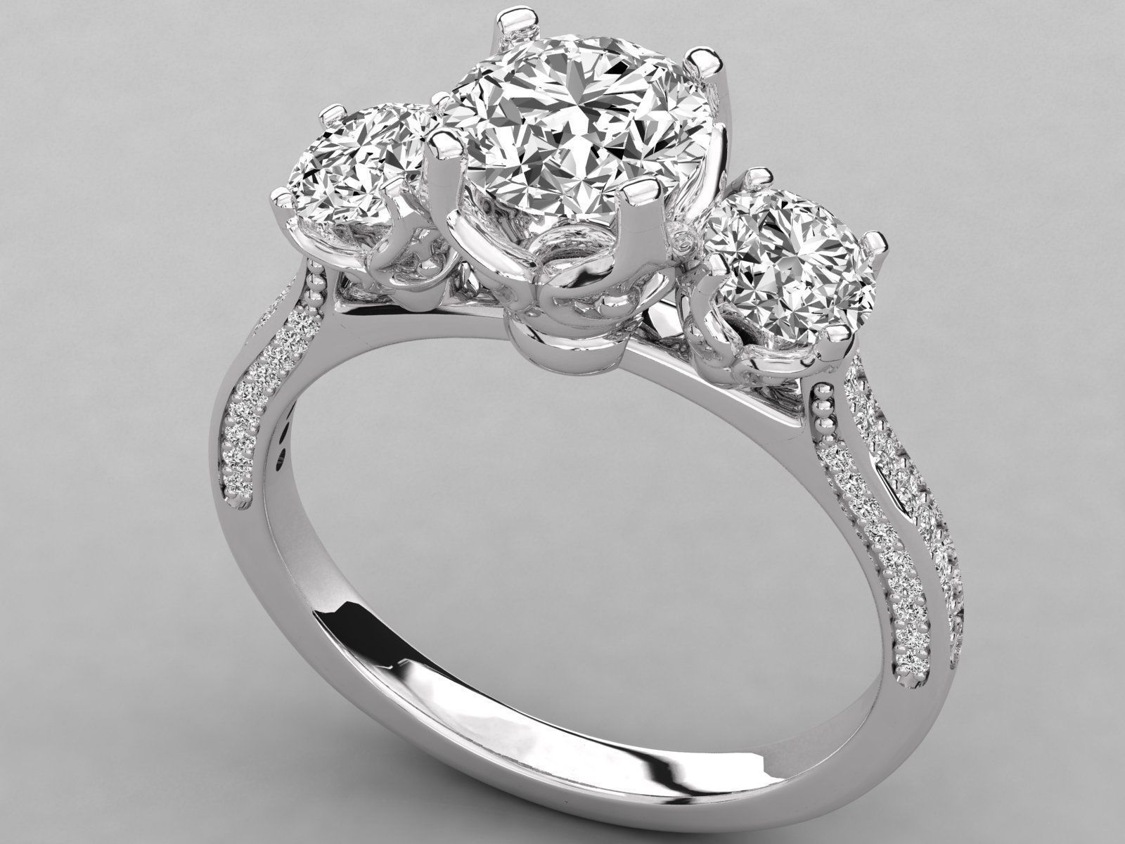 Women solitaire ring 3dm stl render detail  3D print model_6