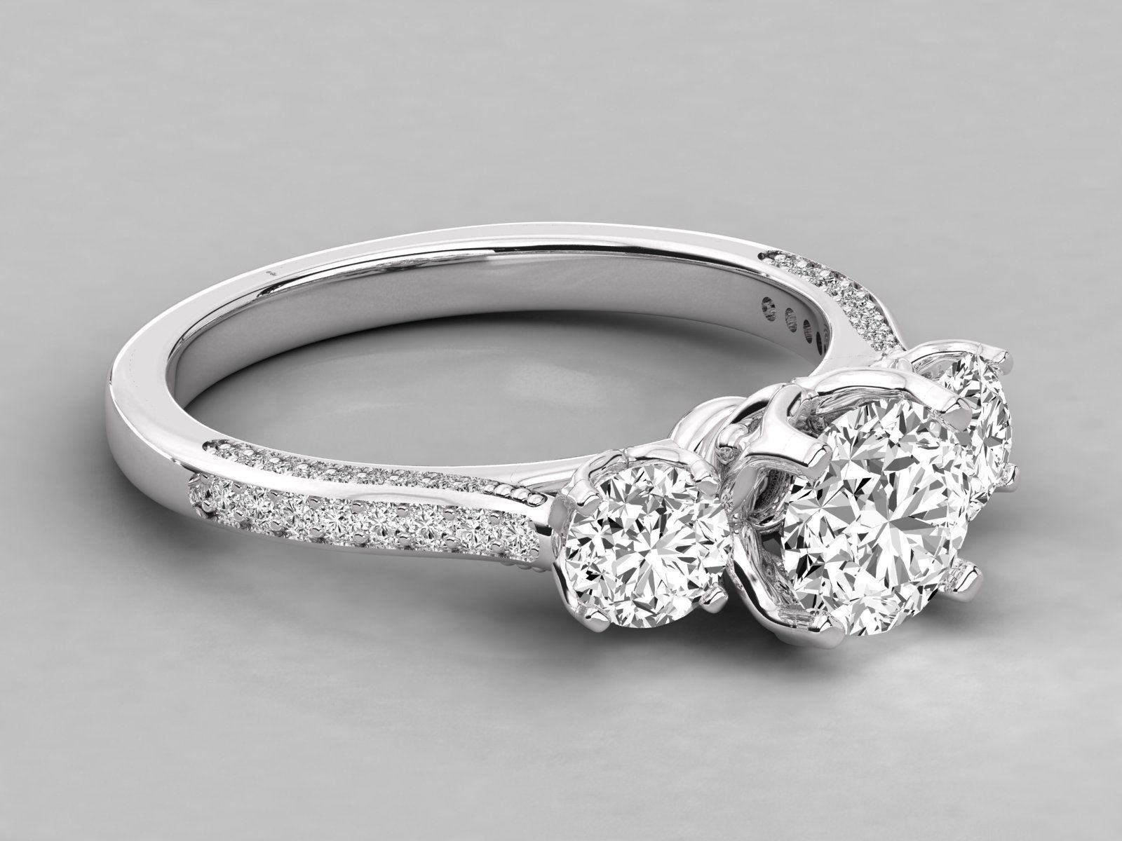 Women solitaire ring 3dm stl render detail  3D print model_4