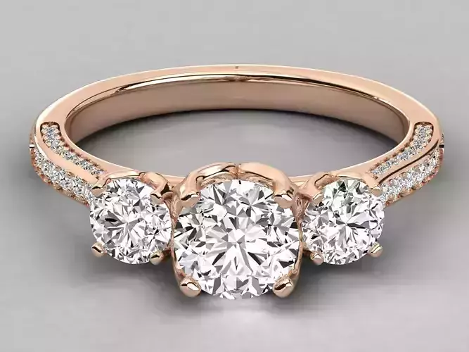 Women solitaire ring 3dm stl render detail  3D print model