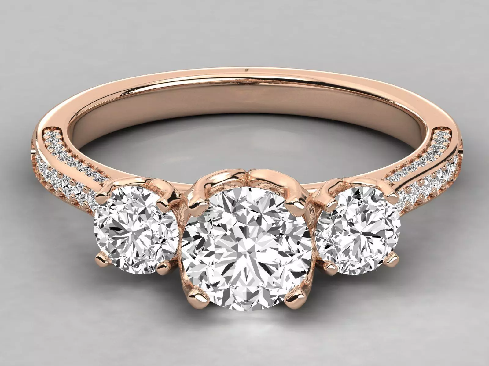 Women solitaire ring 3dm stl render detail  3D print model_0