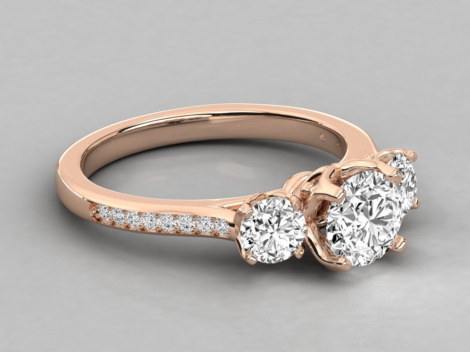 Women solitaire ring 3dm stl render detail  3D print model_1