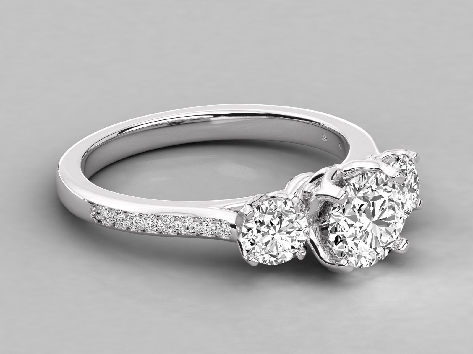 Women solitaire ring 3dm stl render detail  3D print model_3