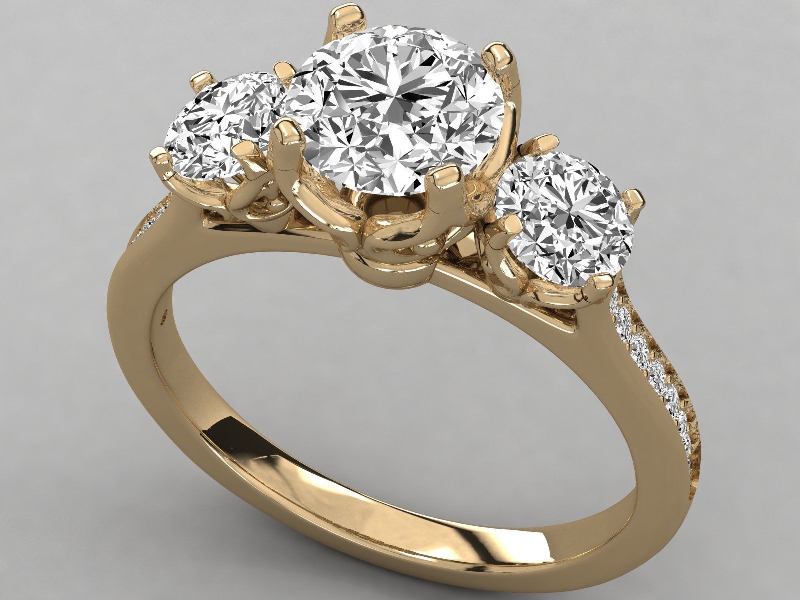 Women solitaire ring 3dm stl render detail  3D print model_8