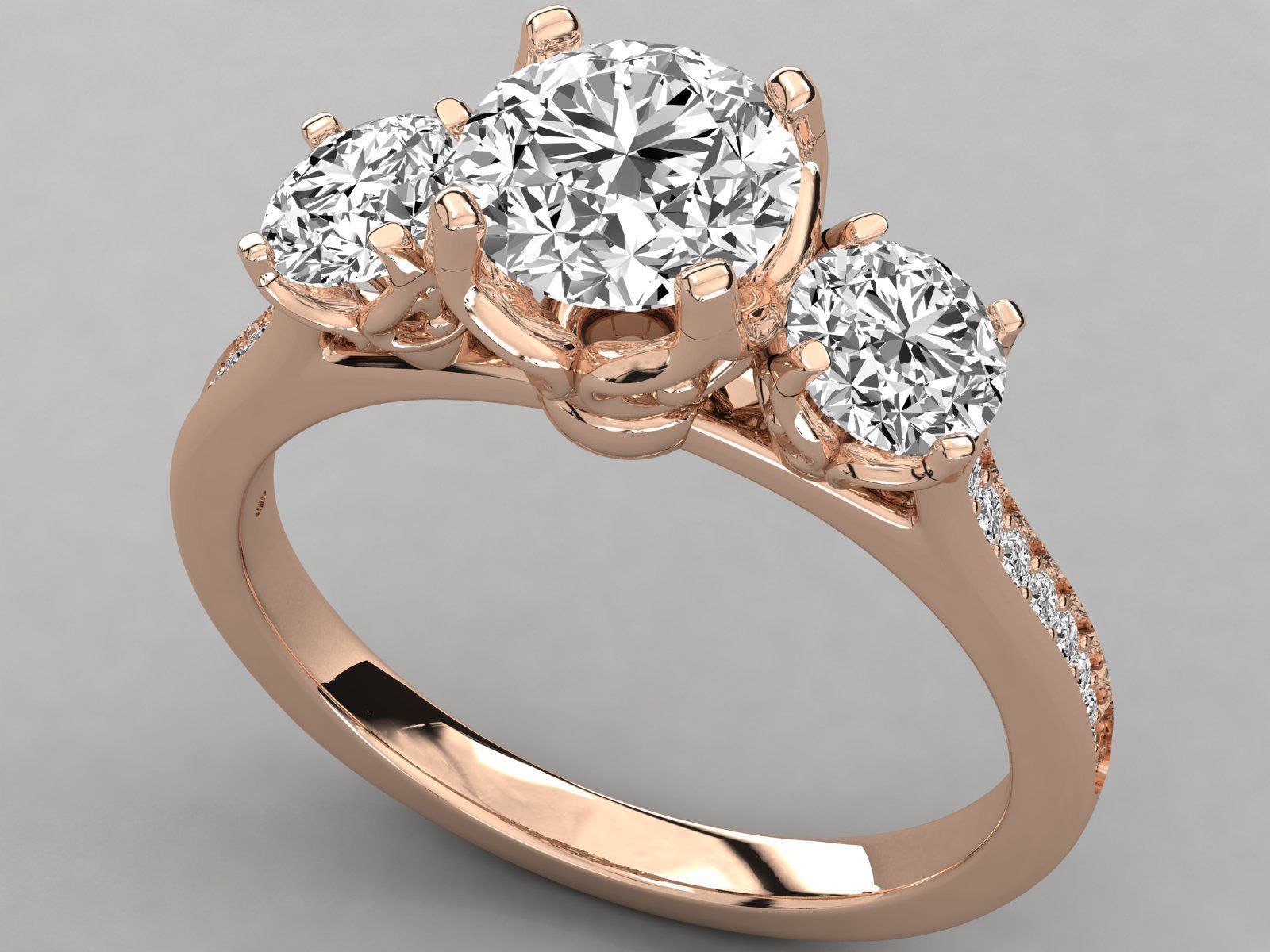 Women solitaire ring 3dm stl render detail  3D print model_2