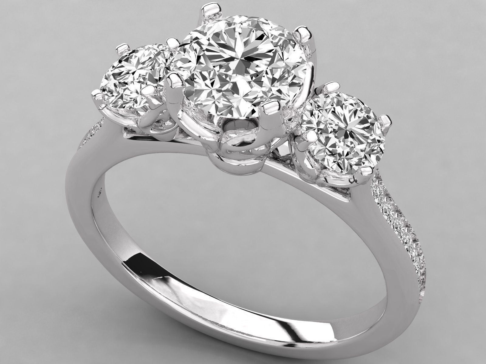 Women solitaire ring 3dm stl render detail  3D print model_5