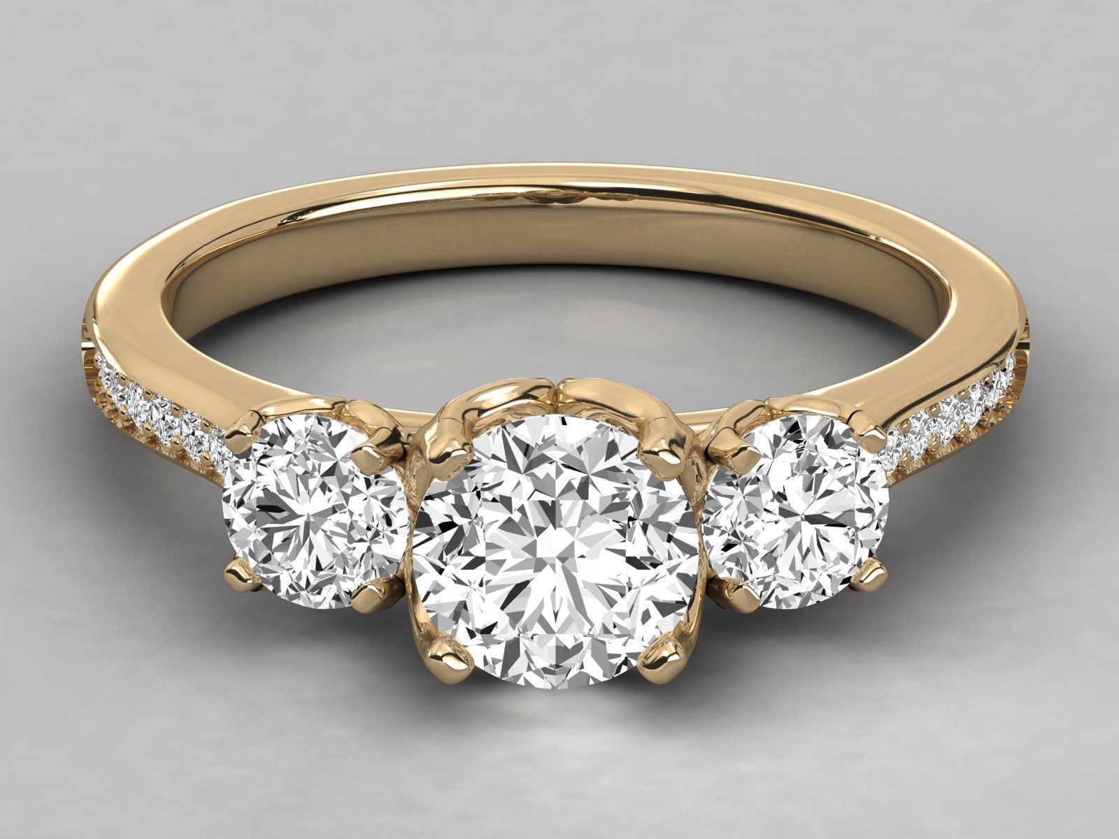 Women solitaire ring 3dm stl render detail  3D print model_9