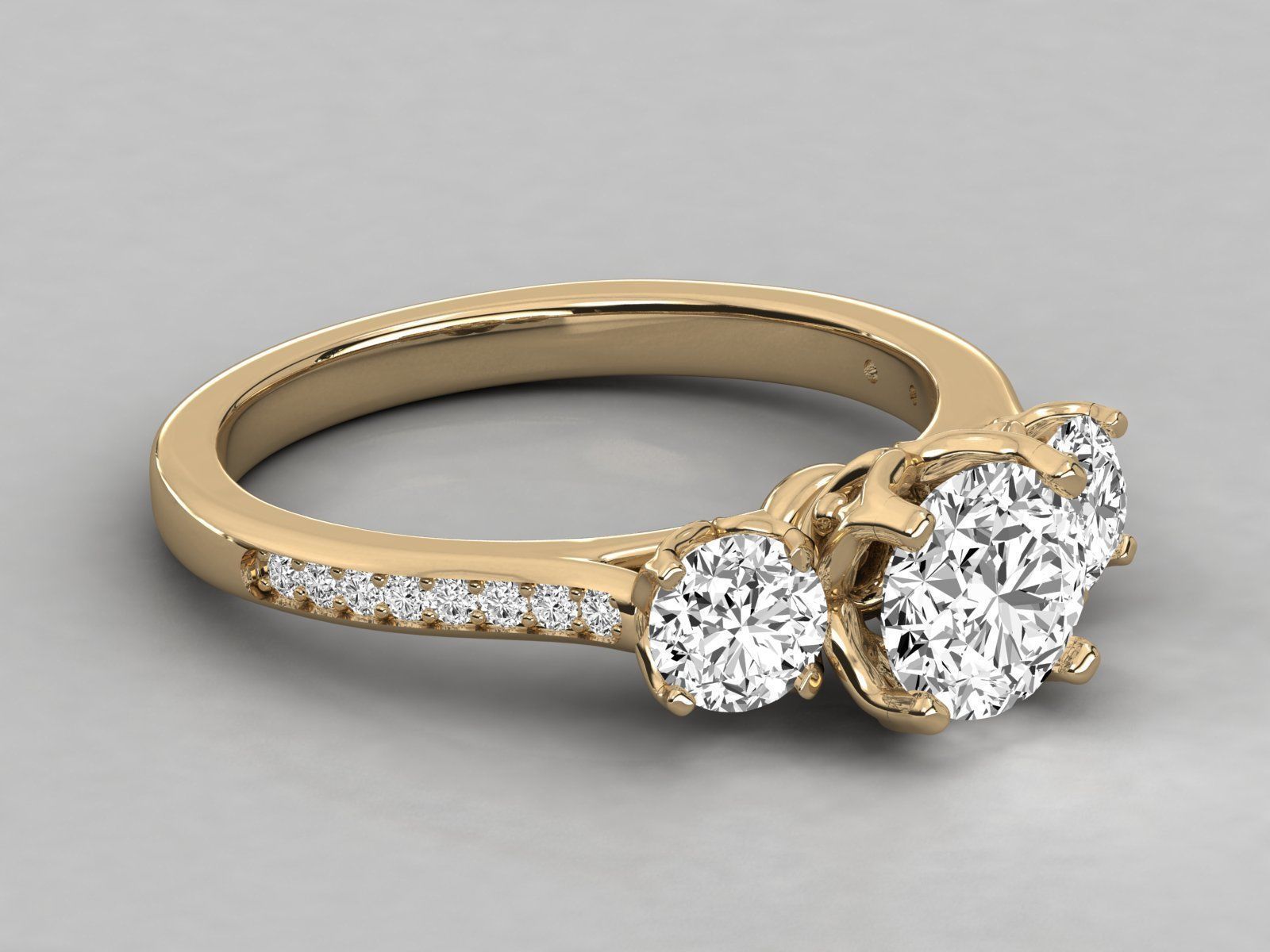 Women solitaire ring 3dm stl render detail  3D print model_7