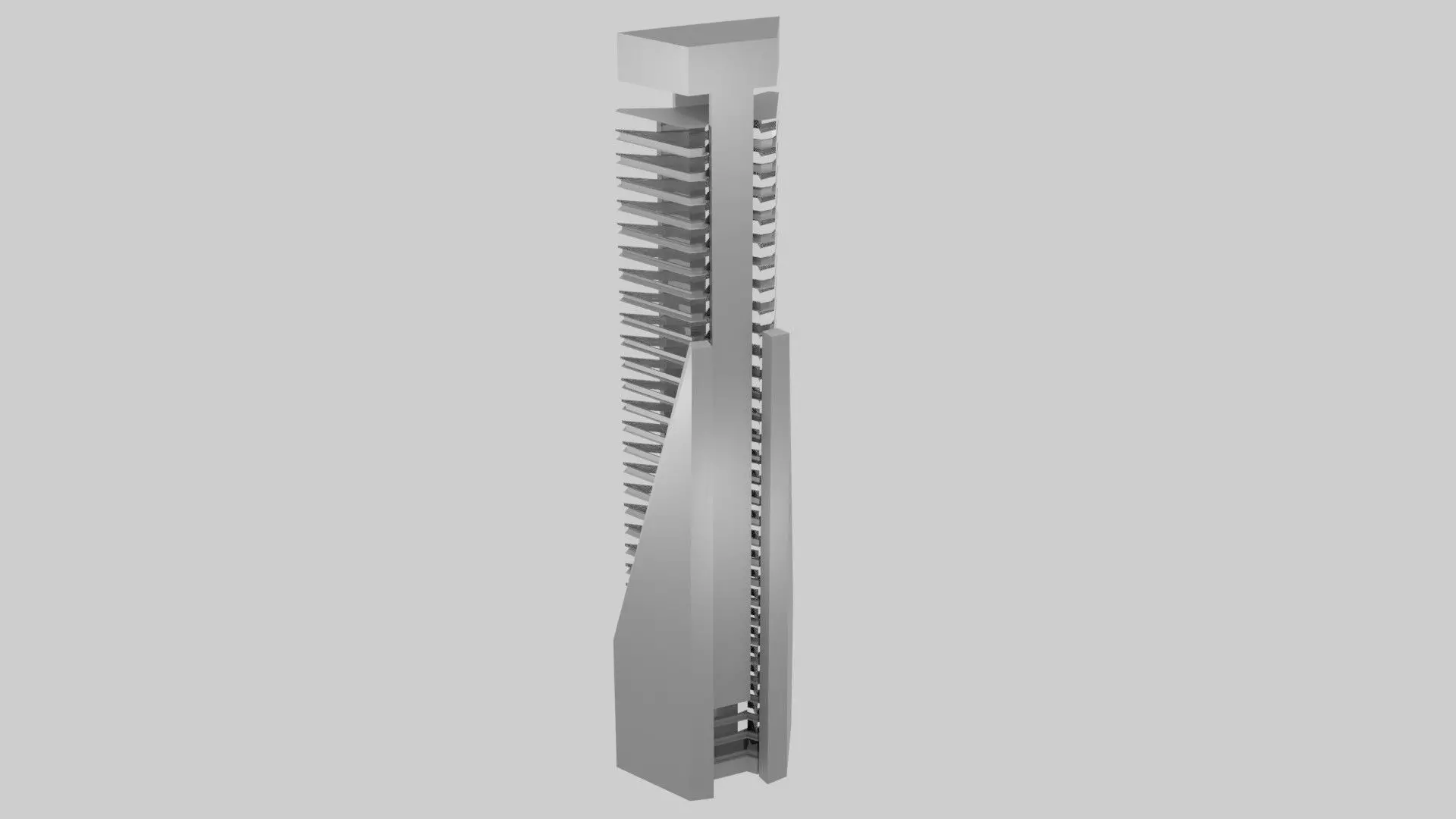 City Skyscraper - Futuristic Concept Low-poly 3D model_0