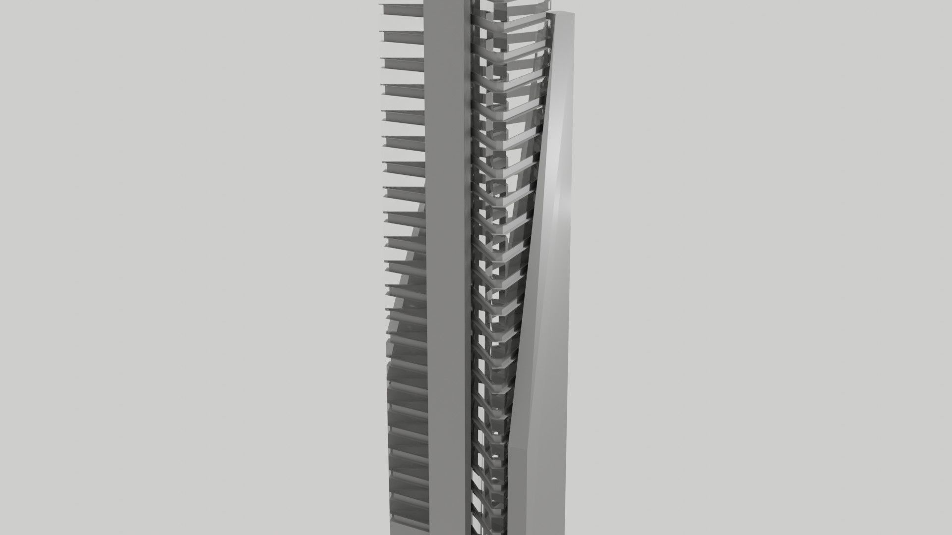 City Skyscraper - Futuristic Concept Low-poly 3D model_4