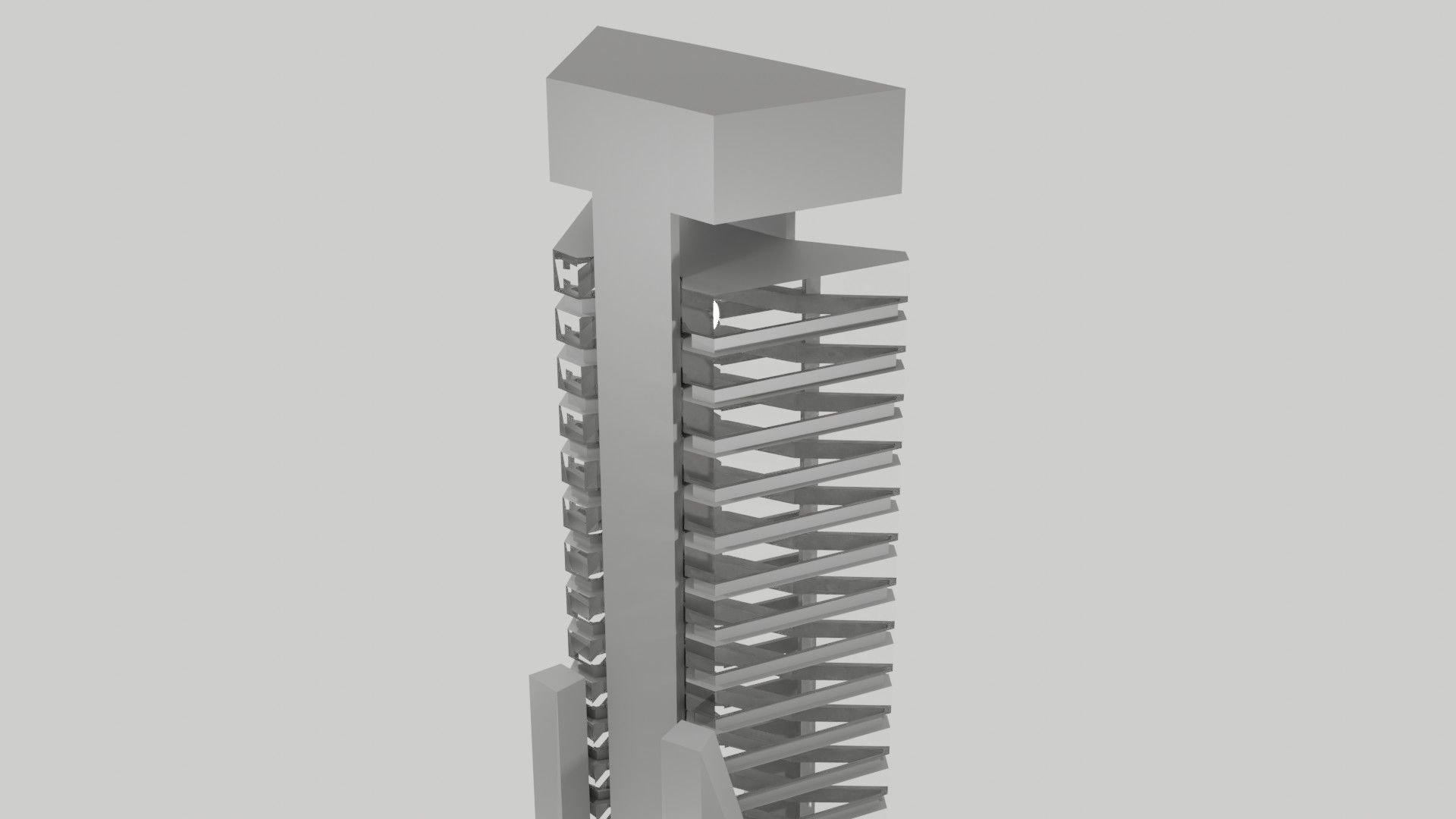City Skyscraper - Futuristic Concept Low-poly 3D model_3