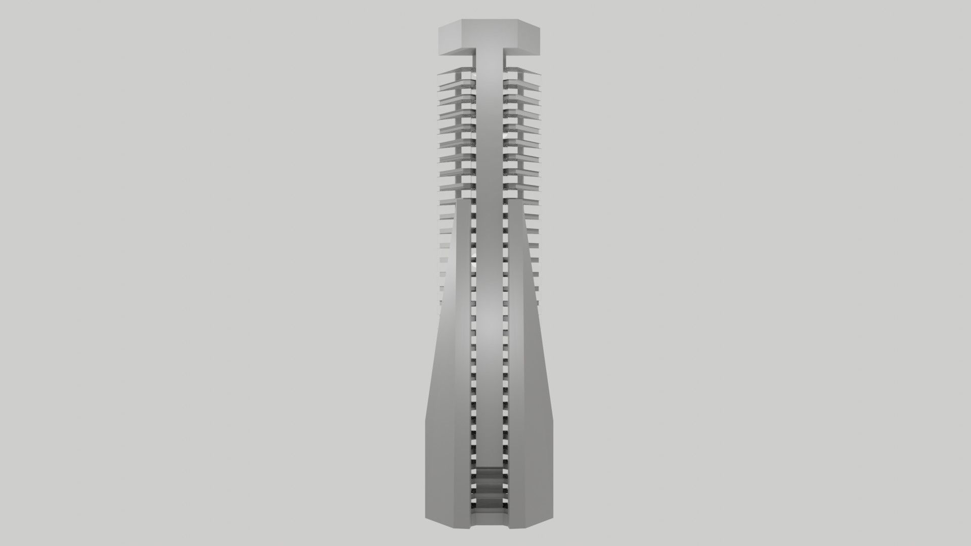 City Skyscraper - Futuristic Concept Low-poly 3D model_1